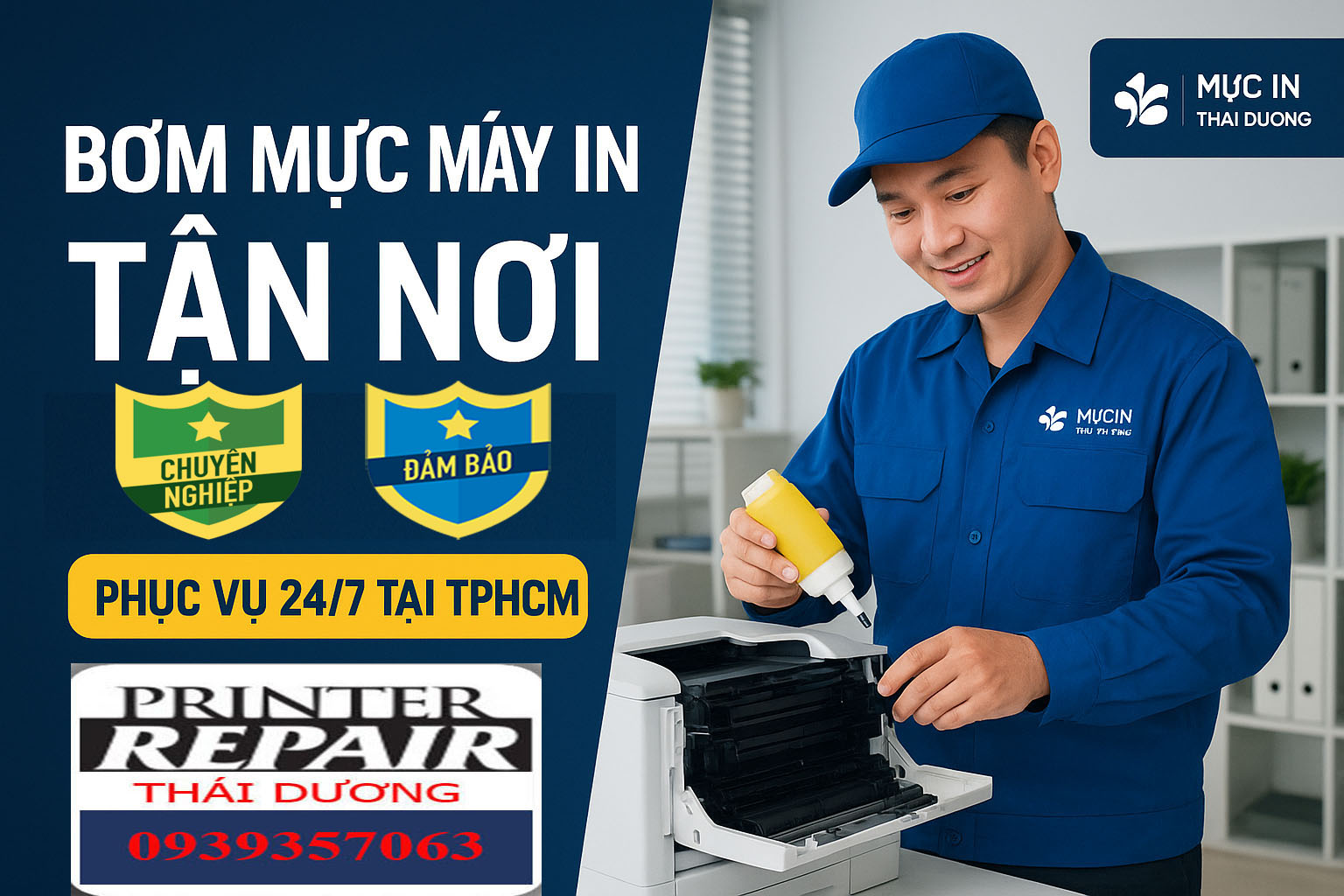 bơm mực máy in tận nơi