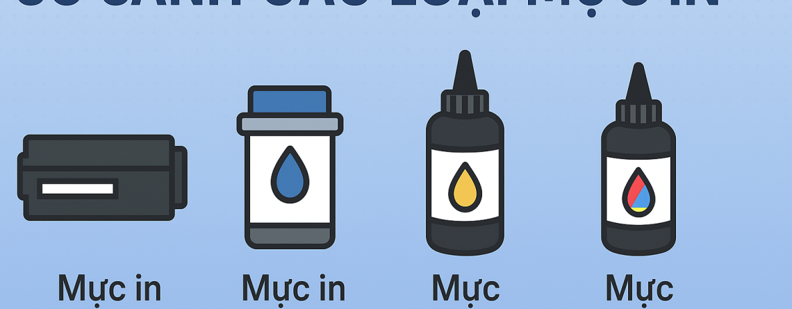 So sánh các loại mực in gồm laser, phun, pigment và dye